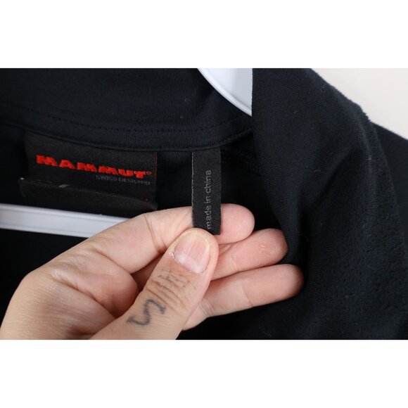 Mammut Mens Medium Spell Out Trekking Snow Half Zip Pullover Jacket Top Black - Picture 10 of 16